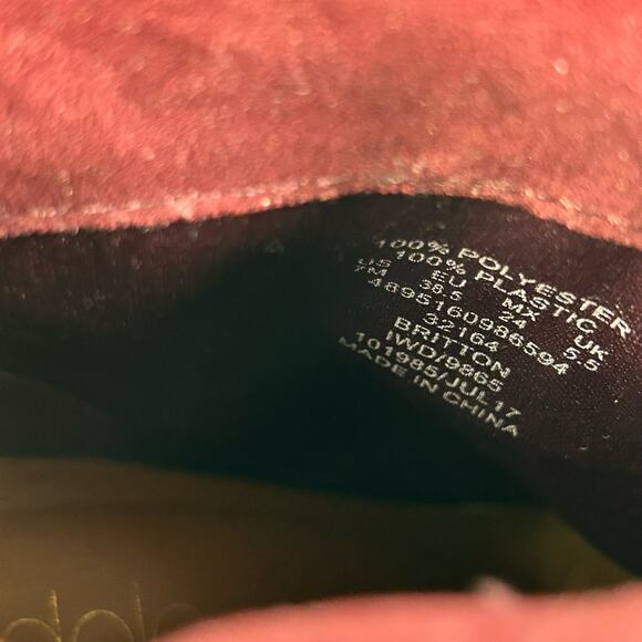 Dolcetta Booties Size 7 M Britton Stiletto Burgundy Red Suede Ankle Tie (Flaws) - Picture 6 of 10